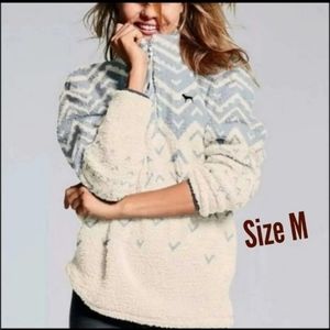 VS Pink Sherpa Quarter Zip Pullover